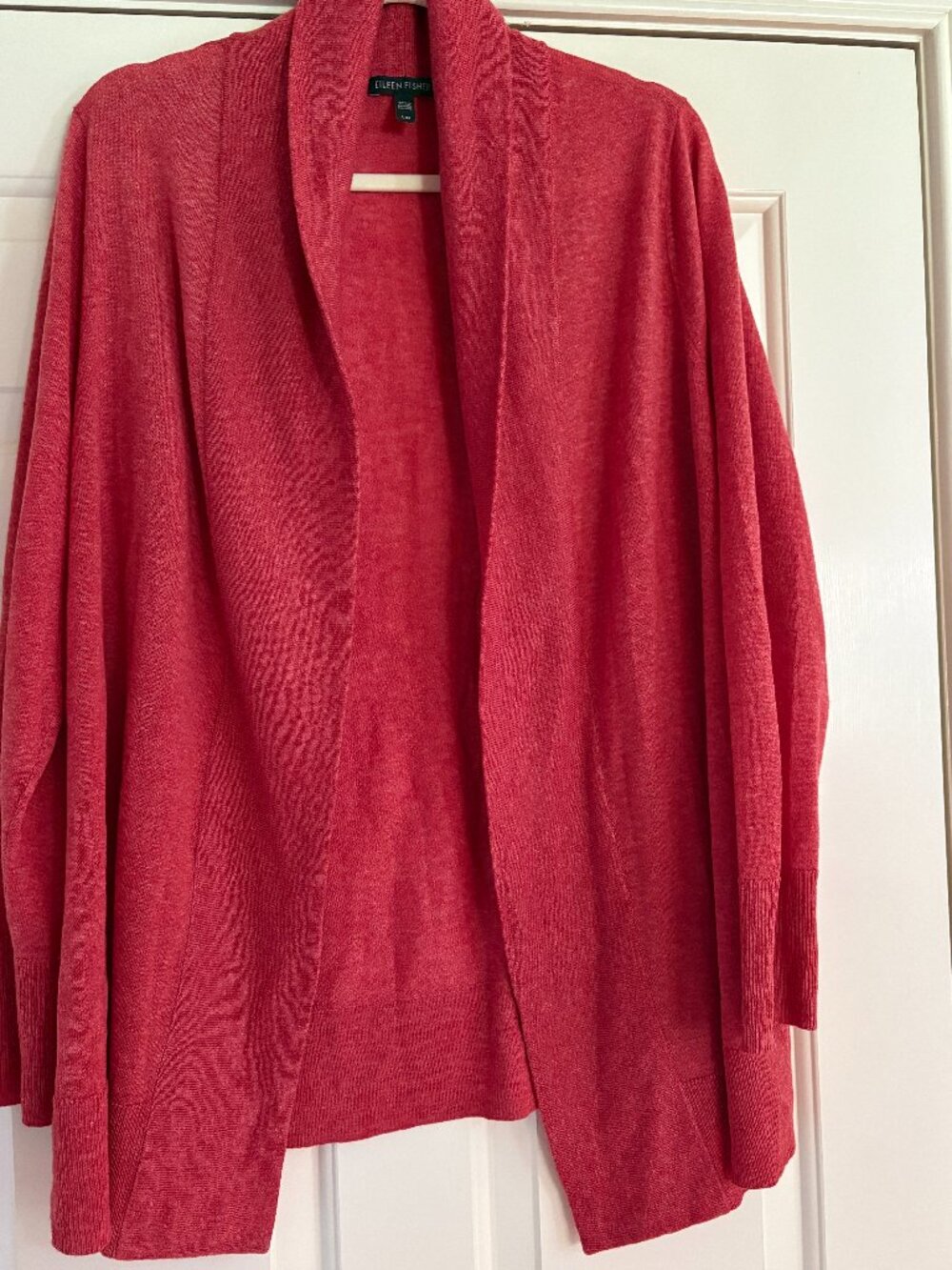 NWOT Eileen Fisher Tencel Merino Alpaca Heathered Open Front Cardigan  Sz L